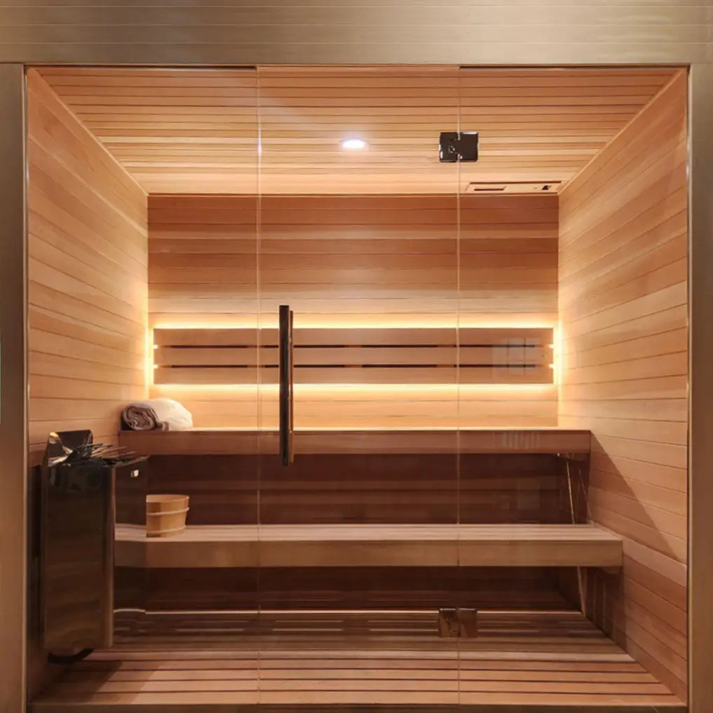 Custom Indoor Sauna Room - 5' x 6' x 8' - Finnish Sauna Builders