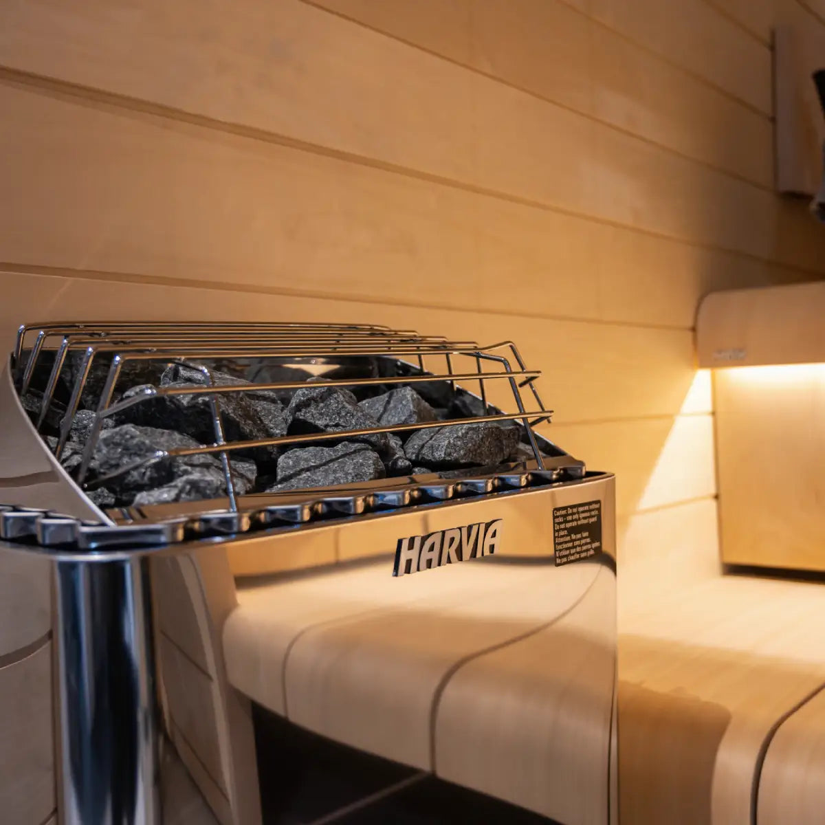 Harvia KIP45B Stainless Steel 4.5KW Sauna Heater with built-in control - Finnish Sauna Builders